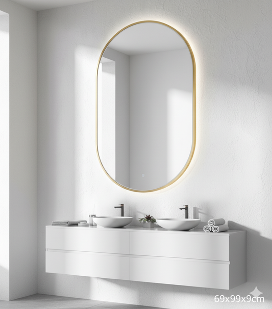 Aluminum Arch Mirror Gold Frame