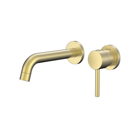 WALL MOUNTED BASIN TAP AND MIXER-Brushed Brass