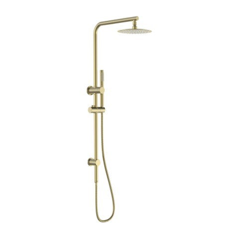 Dual Round Shower Set-Brushed Brass