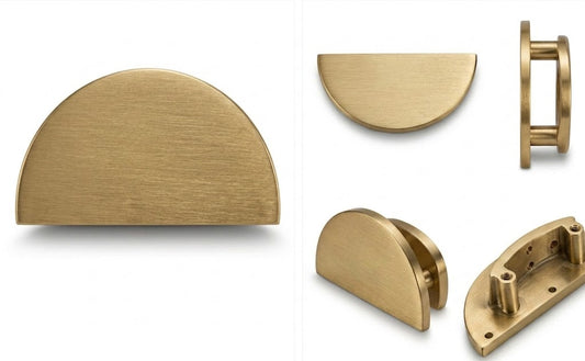 D-Shape Entrance Handle-Brushed brass