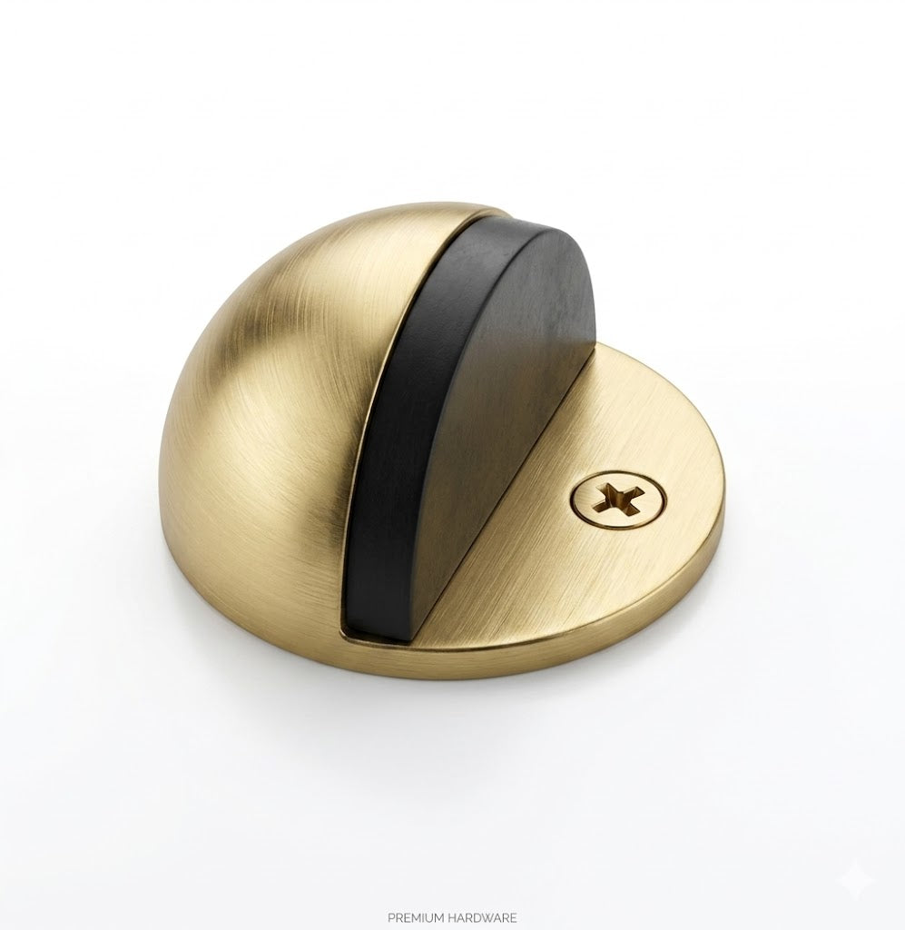 Door Stopper - Floor-Brushed Brass
