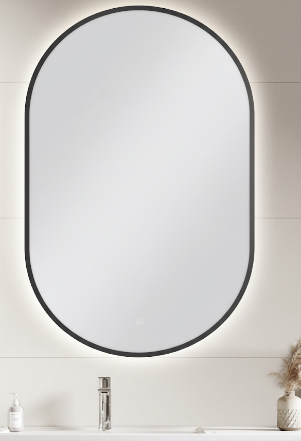 Aluminum Arch Mirror Gun Metal Frame