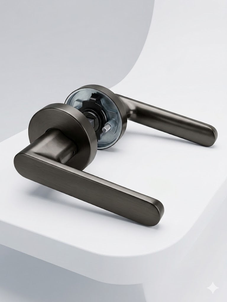Slim Edge Passage Door Lock-Gun Metal
