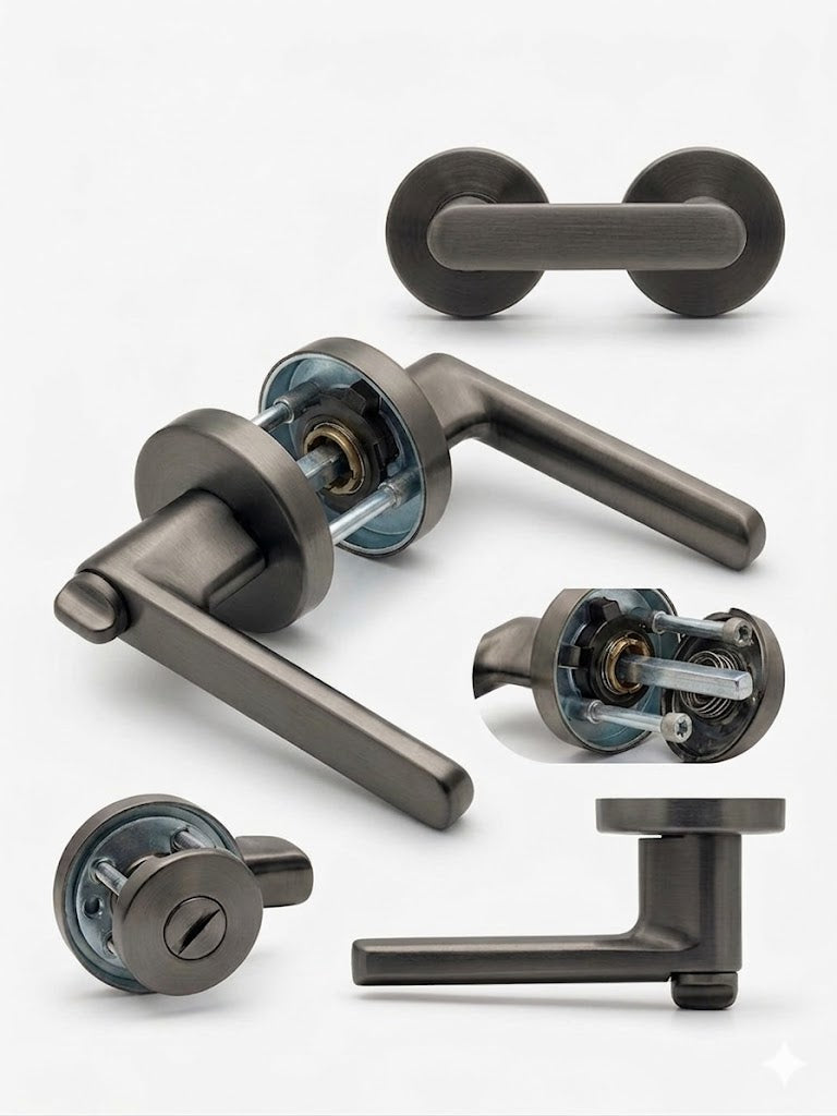 Slim Edge Privacy Door Lock-Gun Metal