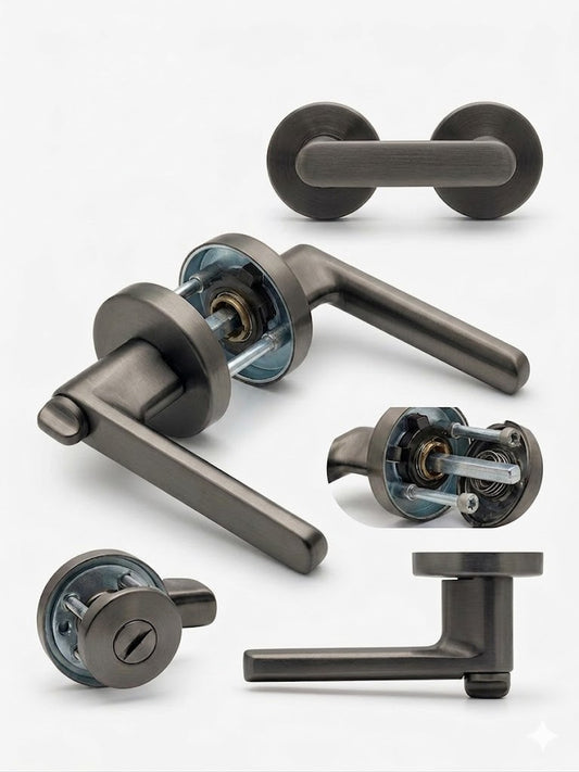 Slim Edge Privacy Door Lock-Gun Metal