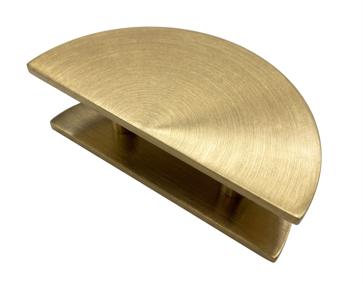 Half Moon Entrance Handle-Brushed Brass