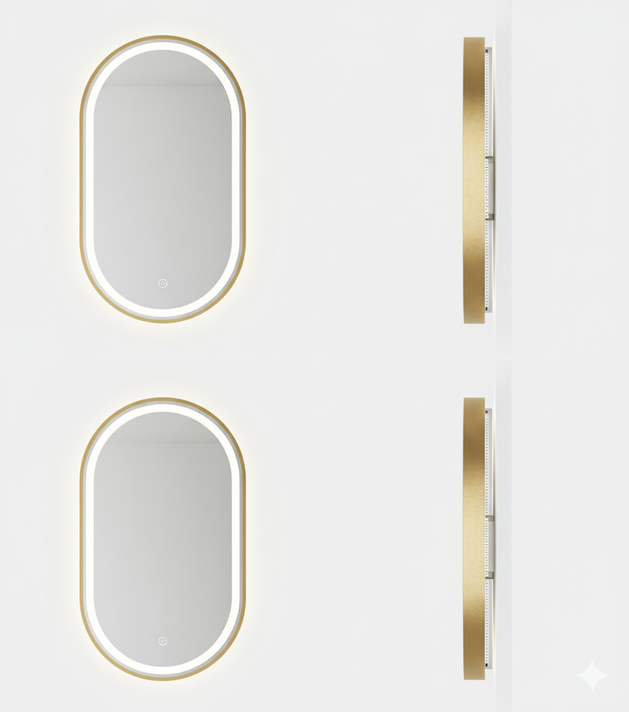 Aluminum Arch Mirror Gold Frame