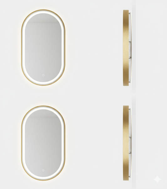 Aluminum Arch Mirror Gold Frame