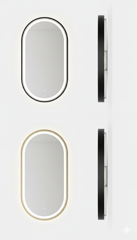 Aluminum Arch Mirror Gun Metal Frame