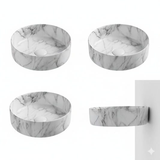 Marble Style Ceramic Vanity Basin