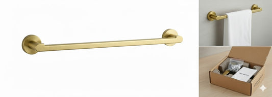 Single Towel Bar - Brushed Brass